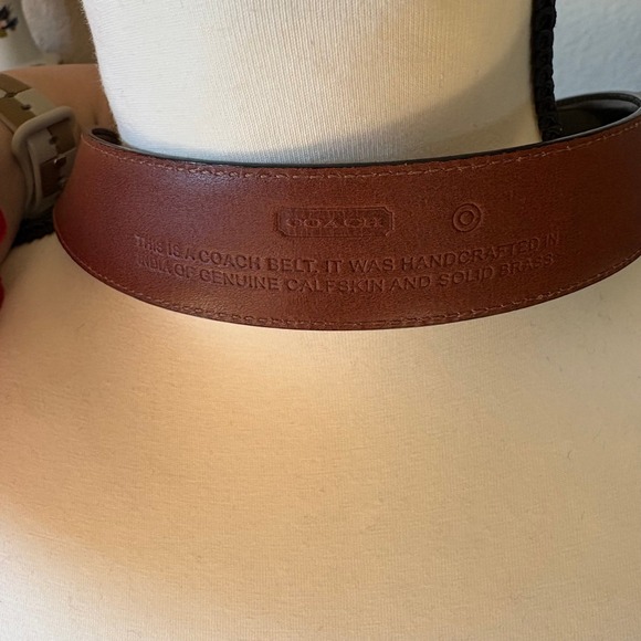 Vintage Coach Black Leather Belt Solid Brass Buckle Handcrafted USA - Picture 2 of 8